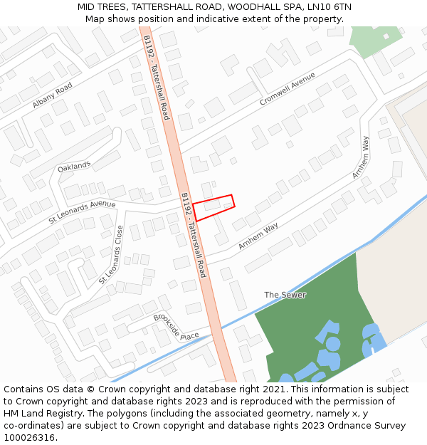 MID TREES, TATTERSHALL ROAD, WOODHALL SPA, LN10 6TN: Location map and indicative extent of plot