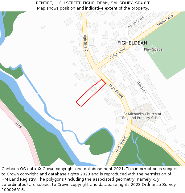PENTIRE, HIGH STREET, FIGHELDEAN, SALISBURY, SP4 8JT: Location map and indicative extent of plot