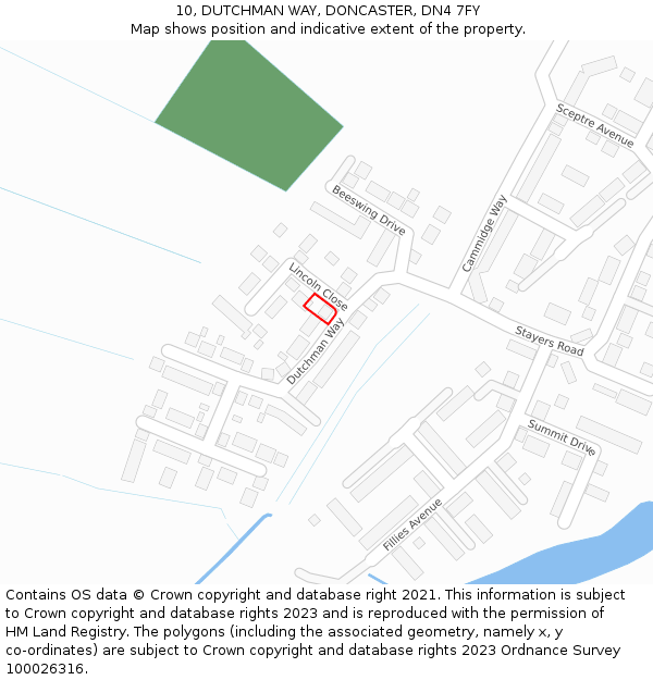 10, DUTCHMAN WAY, DONCASTER, DN4 7FY: Location map and indicative extent of plot