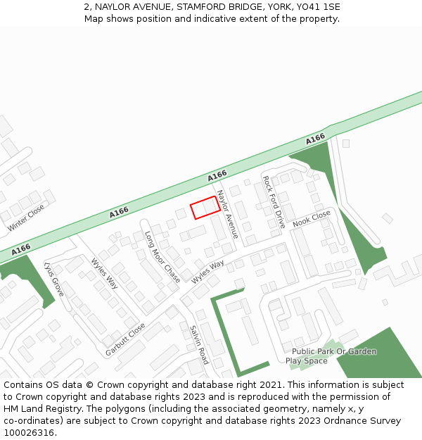 2, NAYLOR AVENUE, STAMFORD BRIDGE, YORK, YO41 1SE: Location map and indicative extent of plot
