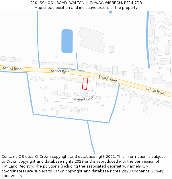 210, SCHOOL ROAD, WALTON HIGHWAY, WISBECH, PE14 7DR: Location map and indicative extent of plot