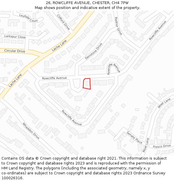 26, ROWCLIFFE AVENUE, CHESTER, CH4 7PW: Location map and indicative extent of plot