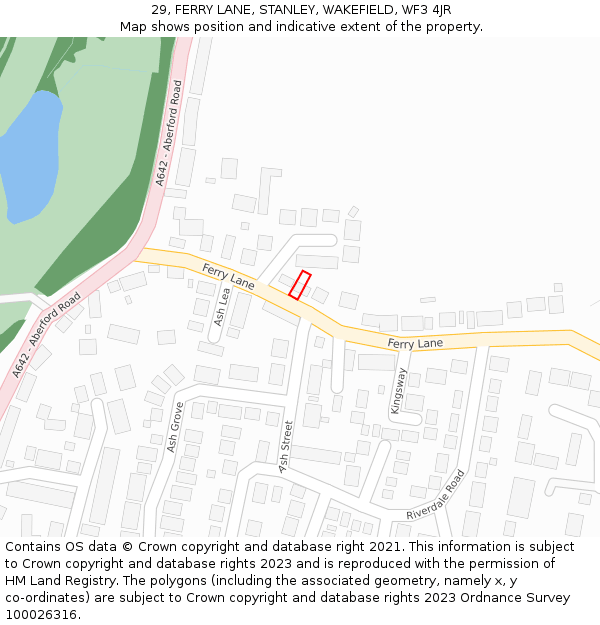 29, FERRY LANE, STANLEY, WAKEFIELD, WF3 4JR: Location map and indicative extent of plot