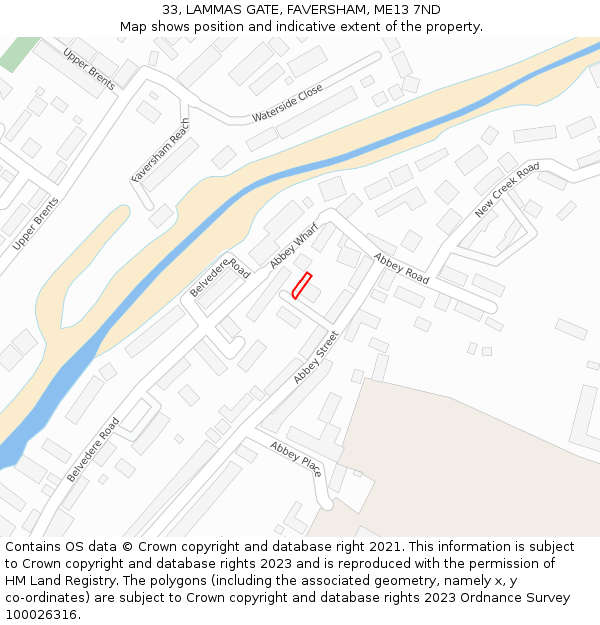 33, LAMMAS GATE, FAVERSHAM, ME13 7ND: Location map and indicative extent of plot