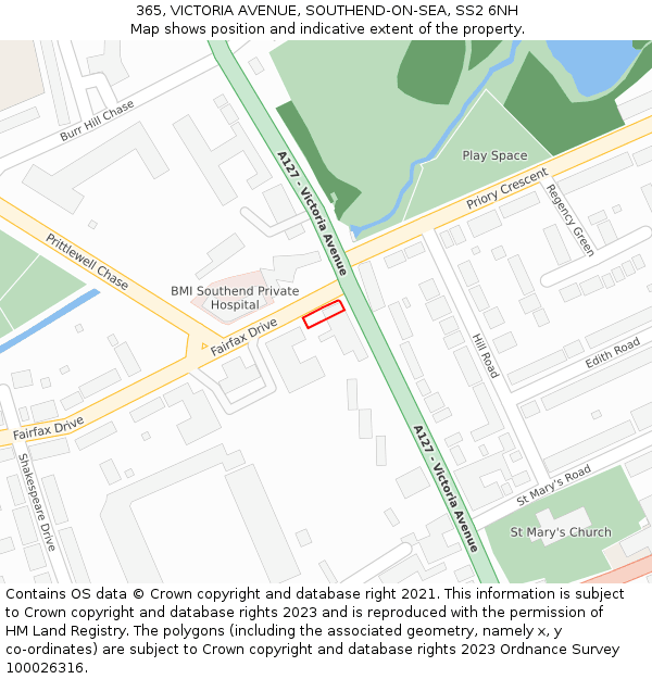 365, VICTORIA AVENUE, SOUTHEND-ON-SEA, SS2 6NH: Location map and indicative extent of plot