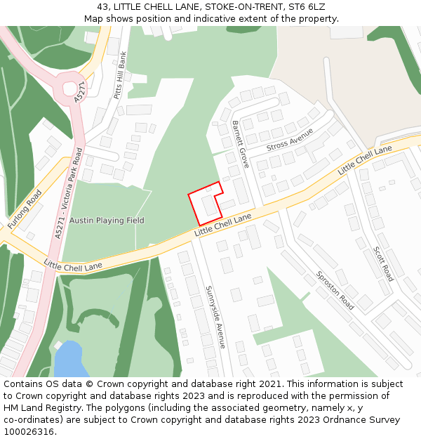 43, LITTLE CHELL LANE, STOKE-ON-TRENT, ST6 6LZ: Location map and indicative extent of plot