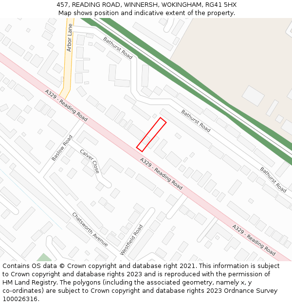 457, READING ROAD, WINNERSH, WOKINGHAM, RG41 5HX: Location map and indicative extent of plot