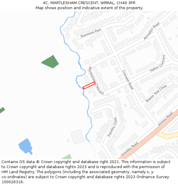 4C, MARTLESHAM CRESCENT, WIRRAL, CH49 3PR: Location map and indicative extent of plot
