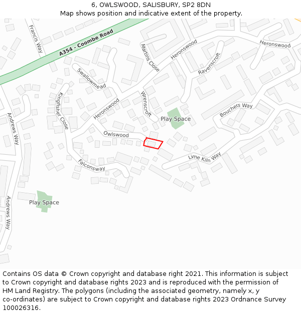 6, OWLSWOOD, SALISBURY, SP2 8DN: Location map and indicative extent of plot
