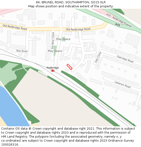 84, BRUNEL ROAD, SOUTHAMPTON, SO15 0LR: Location map and indicative extent of plot