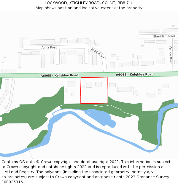LOCKWOOD, KEIGHLEY ROAD, COLNE, BB8 7HL: Location map and indicative extent of plot
