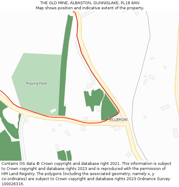 THE OLD MINE, ALBASTON, GUNNISLAKE, PL18 9AN: Location map and indicative extent of plot