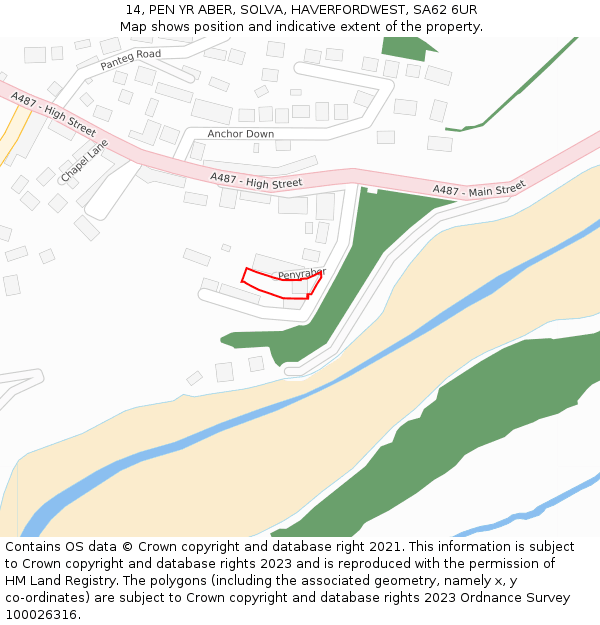 14, PEN YR ABER, SOLVA, HAVERFORDWEST, SA62 6UR: Location map and indicative extent of plot