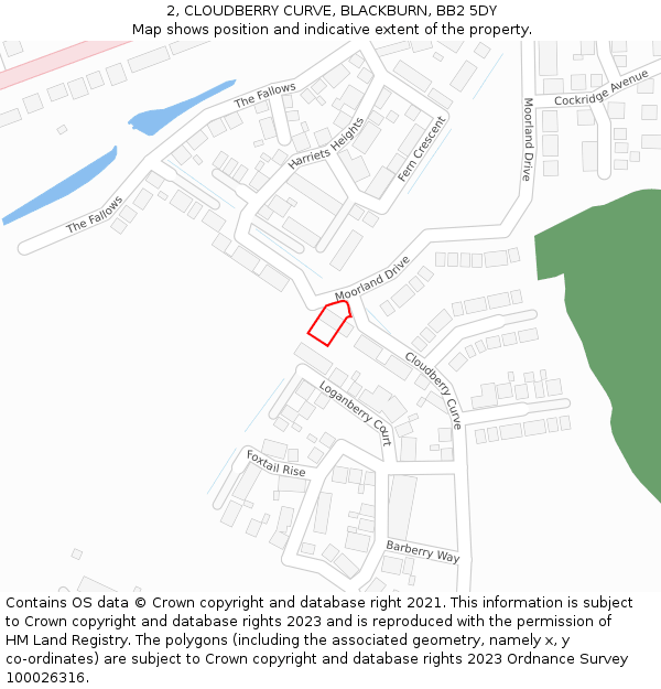 2, CLOUDBERRY CURVE, BLACKBURN, BB2 5DY: Location map and indicative extent of plot