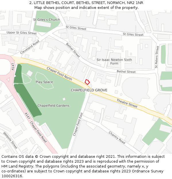 2, LITTLE BETHEL COURT, BETHEL STREET, NORWICH, NR2 1NR: Location map and indicative extent of plot