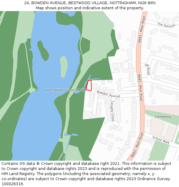 24, BOWDEN AVENUE, BESTWOOD VILLAGE, NOTTINGHAM, NG6 8XN: Location map and indicative extent of plot