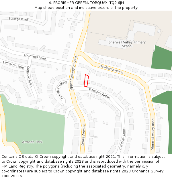 4, FROBISHER GREEN, TORQUAY, TQ2 6JH: Location map and indicative extent of plot