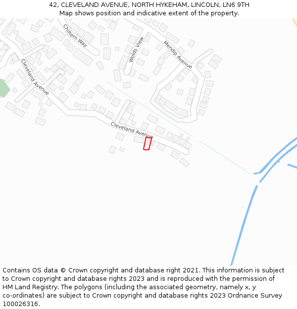 42, CLEVELAND AVENUE, NORTH HYKEHAM, LINCOLN, LN6 9TH: Location map and indicative extent of plot
