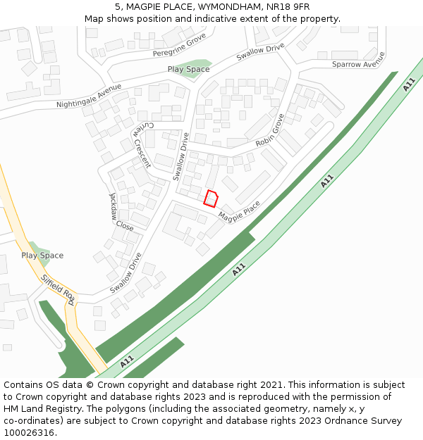5, MAGPIE PLACE, WYMONDHAM, NR18 9FR: Location map and indicative extent of plot