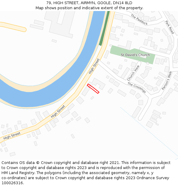 79, HIGH STREET, AIRMYN, GOOLE, DN14 8LD: Location map and indicative extent of plot