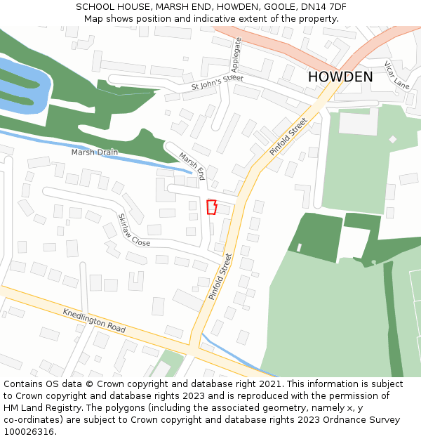 SCHOOL HOUSE, MARSH END, HOWDEN, GOOLE, DN14 7DF: Location map and indicative extent of plot