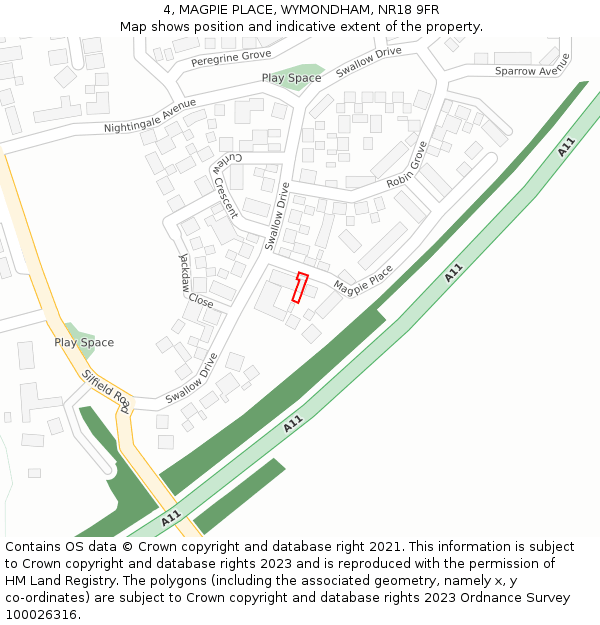 4, MAGPIE PLACE, WYMONDHAM, NR18 9FR: Location map and indicative extent of plot