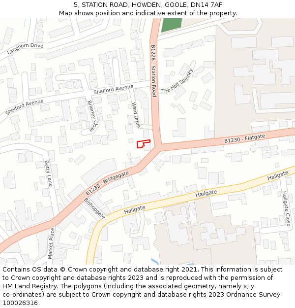 5, STATION ROAD, HOWDEN, GOOLE, DN14 7AF: Location map and indicative extent of plot