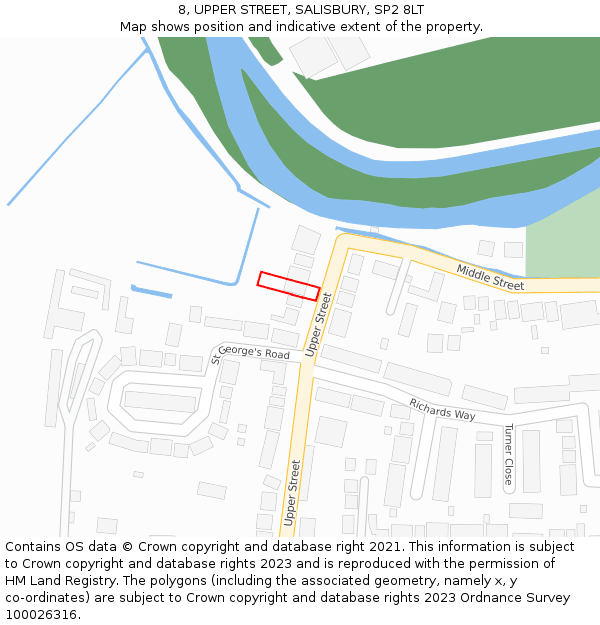 8, UPPER STREET, SALISBURY, SP2 8LT: Location map and indicative extent of plot