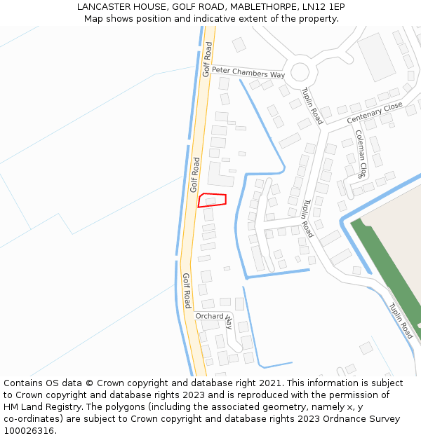 LANCASTER HOUSE, GOLF ROAD, MABLETHORPE, LN12 1EP: Location map and indicative extent of plot