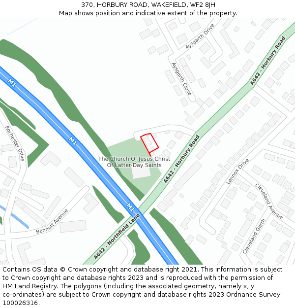 370, HORBURY ROAD, WAKEFIELD, WF2 8JH: Location map and indicative extent of plot