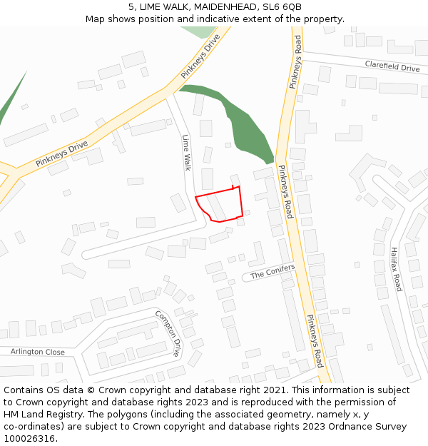 5, LIME WALK, MAIDENHEAD, SL6 6QB: Location map and indicative extent of plot