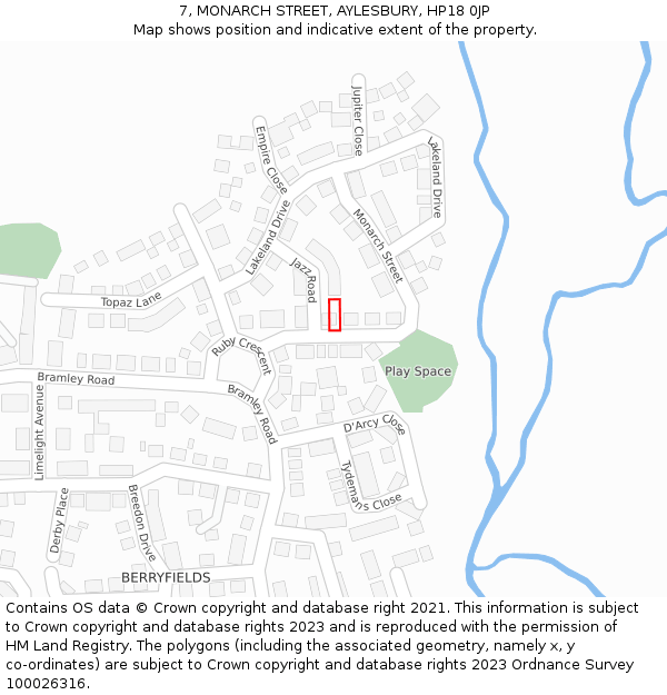 7, MONARCH STREET, AYLESBURY, HP18 0JP: Location map and indicative extent of plot