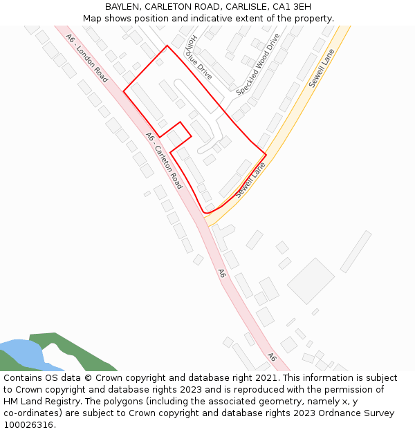 BAYLEN, CARLETON ROAD, CARLISLE, CA1 3EH: Location map and indicative extent of plot