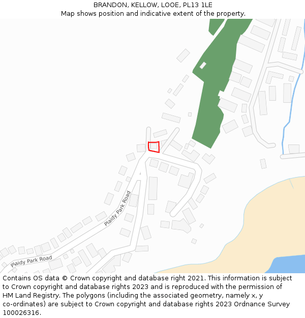 BRANDON, KELLOW, LOOE, PL13 1LE: Location map and indicative extent of plot