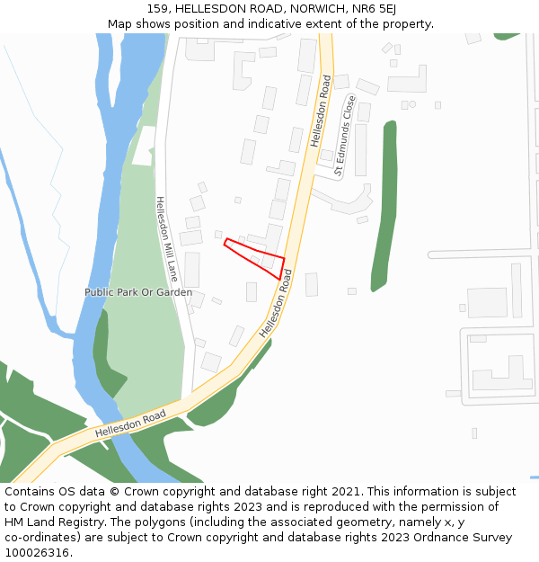159, HELLESDON ROAD, NORWICH, NR6 5EJ: Location map and indicative extent of plot