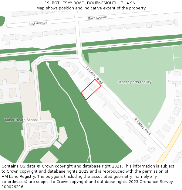 19, ROTHESAY ROAD, BOURNEMOUTH, BH4 9NH: Location map and indicative extent of plot