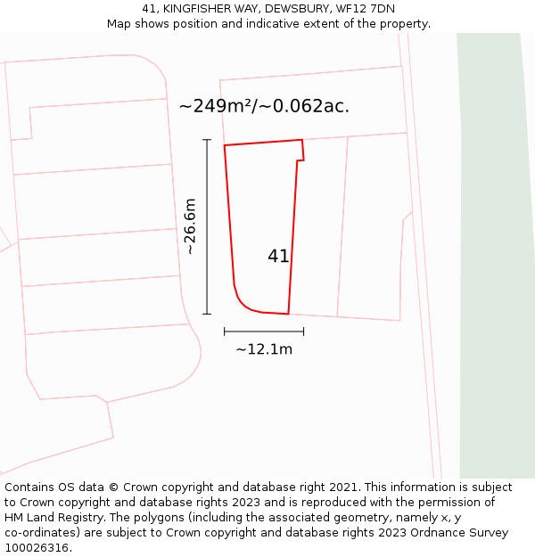 41, KINGFISHER WAY, DEWSBURY, WF12 7DN: Plot and title map