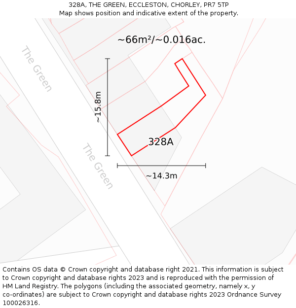 328A, THE GREEN, ECCLESTON, CHORLEY, PR7 5TP: Plot and title map