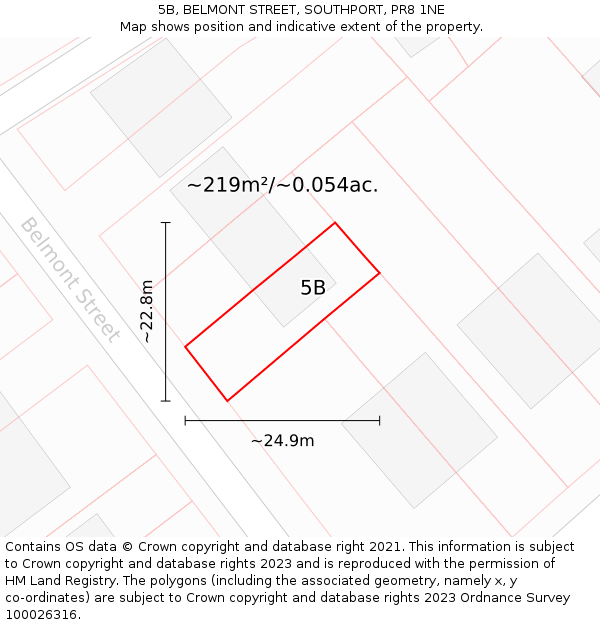 5B, BELMONT STREET, SOUTHPORT, PR8 1NE: Plot and title map