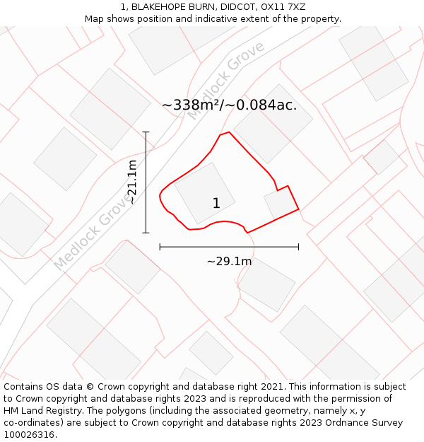 1, BLAKEHOPE BURN, DIDCOT, OX11 7XZ: Plot and title map