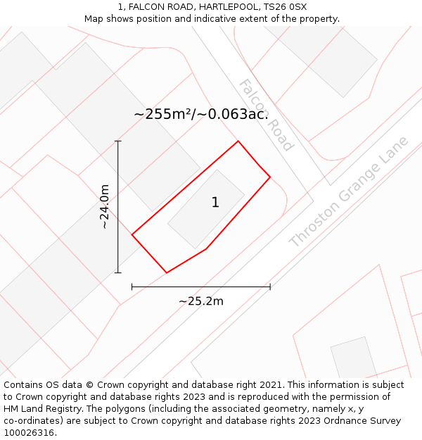 Ts26 Postcode Map 1, FALCON ROAD, HARTLEPOOL, TS26 0SX - £165,000