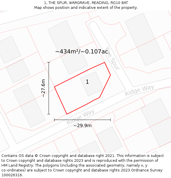 1, THE SPUR, WARGRAVE, READING, RG10 8AT: Plot and title map