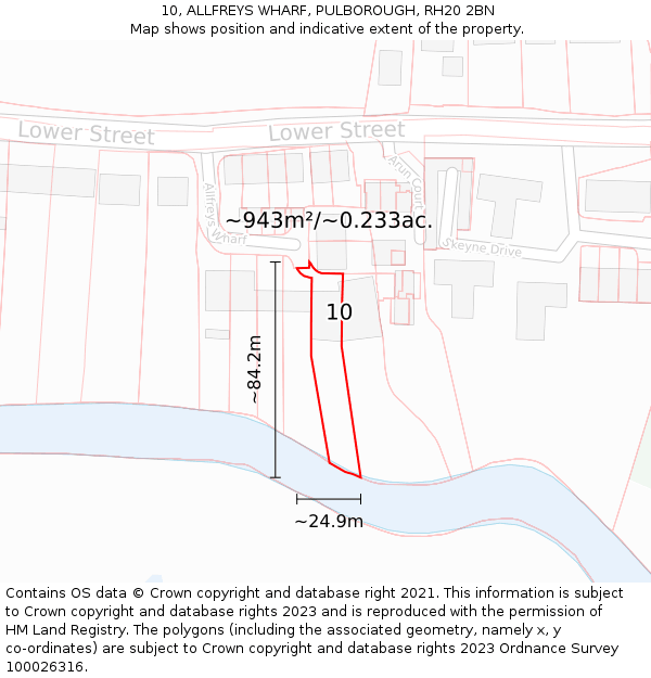 10, ALLFREYS WHARF, PULBOROUGH, RH20 2BN: Plot and title map