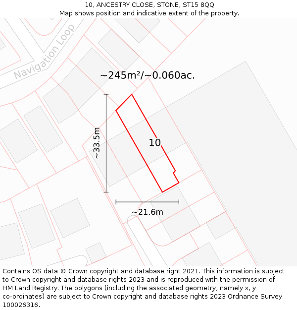 10, ANCESTRY CLOSE, STONE, ST15 8QQ: Plot and title map