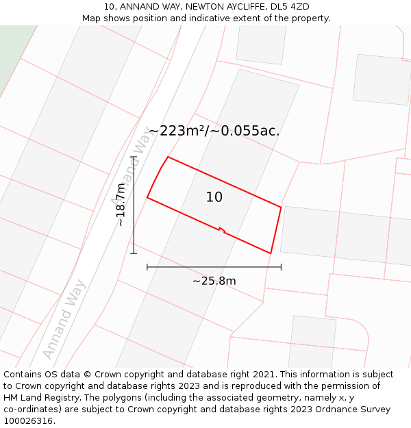 10, ANNAND WAY, NEWTON AYCLIFFE, DL5 4ZD: Plot and title map