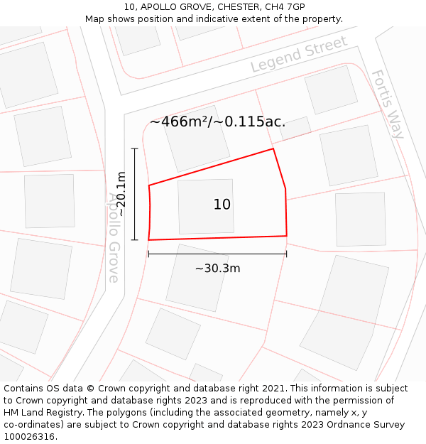10, APOLLO GROVE, CHESTER, CH4 7GP: Plot and title map