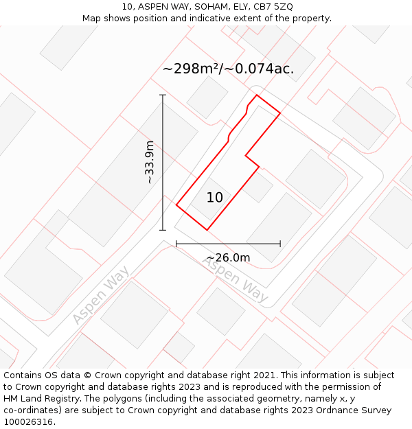 10, ASPEN WAY, SOHAM, ELY, CB7 5ZQ: Plot and title map