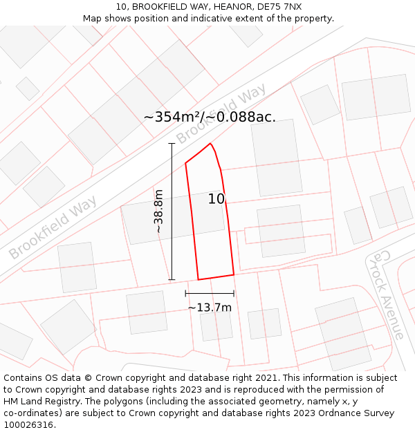 10, BROOKFIELD WAY, HEANOR, DE75 7NX: Plot and title map
