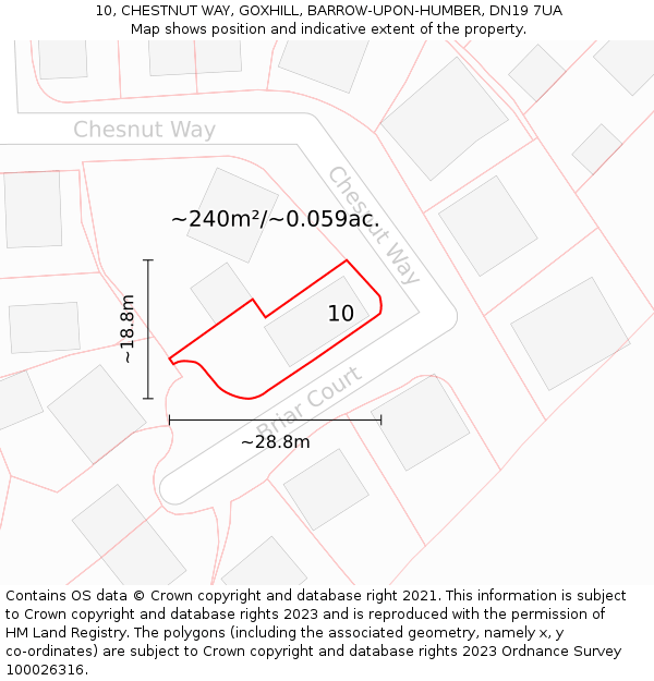 10, CHESTNUT WAY, GOXHILL, BARROW-UPON-HUMBER, DN19 7UA: Plot and title map