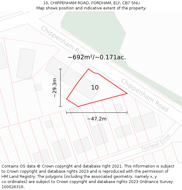 10, CHIPPENHAM ROAD, FORDHAM, ELY, CB7 5NU: Plot and title map